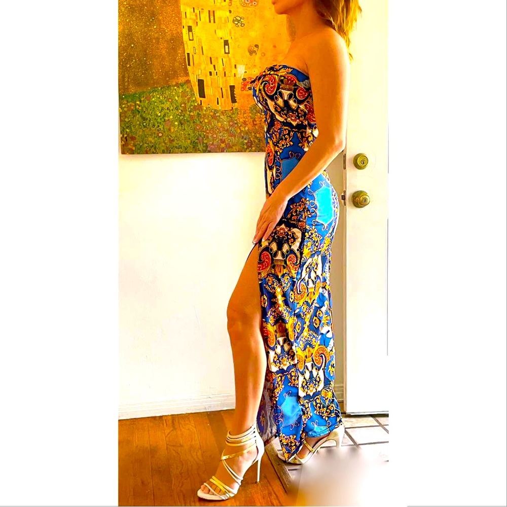 Long blue dress
